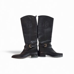 Tory Burch Black Leather Riding Boots
